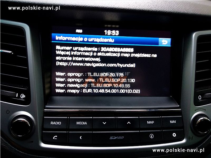 Hyundai Gen 2 Tłumaczenie nawigacji - Polskie menu